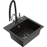 &Uuml;hekordne graniidist valamu Mexen Milo k&ouml;&ouml;gisegistiga Duo, must/kuldne metallic - 6505-75-671701-70-B