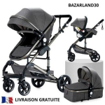 BAZARLAND30 3-in-1 Beebisportse Kombineeritud Istme-Auto Nacelle &Auml;&auml;netav Reguleeritav K&otilde;rge Kvaliteedi T&uuml;llid. Hall