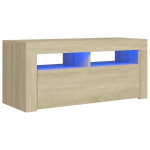 vidaXL telerialus LED-tuledega, Sonoma tamm, 90 x 35 x 40 cm