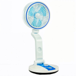 Kaasaskantav juhtmeta ventilaator LED-valguse ja akuga, sinine