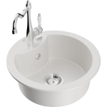 &Uuml;hekordne graniidist valamu Mexen Diego k&ouml;&ouml;gisegistiga Carla, Valge - 6512-20-670700-00