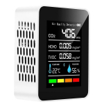 5 In1 CO2 m&otilde;&otilde;tja Digitaalne temperatuuri-niiskuse tester S&uuml;sihappegaasi detektor &Otilde;hukvaliteedi monitor TVOC HCHO anal&uuml;saator
