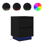 &ouml;&ouml;kapid LED-tuledega 2 tk，&ouml;&ouml;laud，voodikapp, must, 38x34x50 cm CFE803443