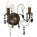 Lamp helmestega vidaXL, antiikmust, 2 x E14 pirni