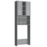 Pesumasinakapp vidaXL, hall Sonoma tamm, 64 x 25,5 x 190 cm