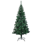 vidaXL kunstkuusk sillerdavate okstega, roheline, 180 cm, PVC