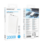 Akupank Borofone Power Bank 20000mAh BJ78A Clever &ndash; 2&times;USB &ndash; valge