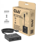 Club3D dokk CSV-2511 USB-C 2-port, 8K, 10Gbps, 5V toite, 4 USB-C porti, Must
