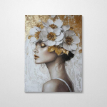 Reproduktsioon Donna con fiori in testa