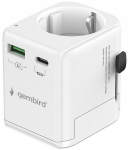 Adapter - Gembird TPA-EU1A1C20-01-W Universaalne reisiv&otilde;rguadapter 20W valge