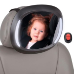 Beebipeegel autosse Interbaby LED turvapeegel, kaugjuhtimisega valgus, 360&deg; reguleeritavus