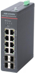 Hikvision 12 porti 8 PoE t&ouml;&ouml;stuslik hallatav l&uuml;liti DS-3T1512HP-SI-8P4F