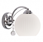 Seinalamp Candellux Sandrine, kroomitud viimistlus, valge klaaskupu, E27 1x40W