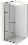 Mexen Kioto du&scaron;isein Walk-in 80 x 200 cm, must ruudustik 8 mm, kuldne harjatud - 800-080-101-55-77, 80 x 200