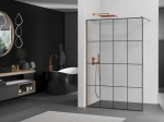 Mexen Kioto du&scaron;isein Walk-in 150 x 200 cm, must ruudustik 8 mm, harjatud vask - 800-150-101-65-77