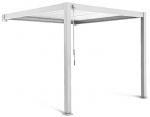 Paviljon Pergola Premium Wall 3x4 White, seinale paigaldatav