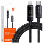 MCDODO laadijakaabel USB-C v&auml;lkkiirlaadijaga iPhone'ile 1M LED