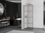 Mexen Kioto L du&scaron;isein Walk-in 80 x 200 cm, must ruudustik, roosa kuld - 800-080-103-60-77, 80 x 200 cm