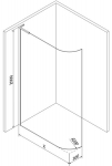 Mexen Kioto-R L &uuml;mar walk-in du&scaron;isein 100 x 200 cm, l&auml;bipaistev, roosa kuld - 800-100-103-60-06, 100 x 200 cm