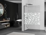Mexen Kioto L du&scaron;isein Walk-in 70 x 200 cm, valge muster, must - 800-070-103-70-85, 70 x 200 cm