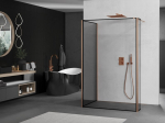 Mexen Kioto du&scaron;isein Walk-in 110 x 90 x 30 cm, must raam, harjatud vask - 800-110-090-221-65-70-030