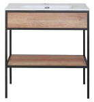 Vannitoa kapp Modus country, 80x86x46 cm, pruun/must