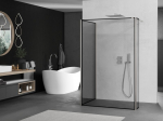 Mexen Kioto du&scaron;isein Walk-in 130 x 80 x 40 cm, must raam, harjatud nikkel - 800-130-080-221-97-70-040