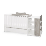 Muudetav lastevoodi Lorelli Multi, 120x60/190x82 cm, valge/hallikas puidutoonis