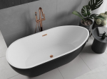 Mexen Eos eraldiseisev vann 150 x 75 cm, valge/must, &uuml;levool roosa kuld - 52471507575-60, 150 x 75 cm