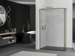 Mexen Kioto du&scaron;isein Walk-in 160 x 30 cm, must raam, kuldne - 800-160-212-50-70-030