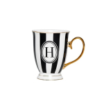 Kruus, Alphabet stripy - H, 300 ml, Bombay Duck, must/valge