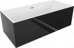 Mexen Vigo vann vaba seisev 178,5 x 80 cm, valge/must, &uuml;lejooks harjatud vask - 51251788075-65, 178,5 x 80 cm