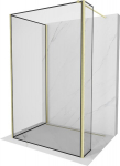 Mexen Kioto du&scaron;isektsioon Walk-in 120 x 90 x 30 cm, must raam, harjatud kuldne - 800-120-090-221-55-70-030