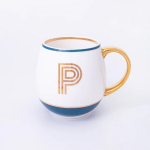 Teetass, Library monogram - P, 450 ml, Bombay Duck, sinine