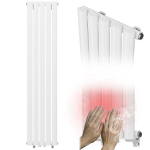 Vannitoa radiaator Granitan Axis valge, &Uuml;hendab pistikupesasse