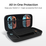 Kaitse&uuml;mbris Nintendo Switch 2 jaoks, &uuml;mbris, komplekt kilega, must &mdash; nintendo switch tarvikud, karastatud klaas 9h, m&auml;ngude organiseerija, konsooli reisikott, joysticki katted, pc kaitse&uuml;mbris, m&auml;nguri komplekt