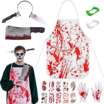 Meeste Halloweeni kost&uuml;&uuml;m Zombie Lihunik Komplekt Riietus Kost&uuml;&uuml;m T&auml;toveeringud &mdash; halloween kost&uuml;&uuml;m, &otilde;uduskost&uuml;&uuml;m, zombie aksessuaarid, meeste maskeraad, verine p&otilde;ll, teemapidu, halloween vidinad
