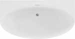 Mexen Bruna vabas seisev vann seinale 150 x 82 cm, valge l&auml;ige, kroom &uuml;levool - 52731508200-01, 150 x 82 cm