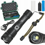 Geko taktikalamp G15122, 15W, 1500lm, 1800mAh, IPX8, 5 režiimi, teleskoopzoom, toiteadapter