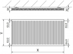 Mexen C11 600 x 1200 mm paneelradiaator, k&uuml;lg&uuml;hendus, 1120 W, valge - W411-060-120-00, 600 x 1200 mm