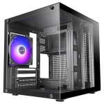 Korpus Mars Gaming MC-CUBE MicroATX ultrakomplektne PC korpus, karastatud klaas, ARGB 120 mm ventilaator Must
