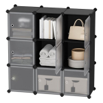 Riidekapp 9 kuubikut DIY moodulriidekapp 93x31x93 cm must plastik