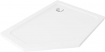 Mexen Flat viiekandiline du&scaron;ialus slim parempoolne 90 x 80 cm, valge, kroom sifoon - 41P108090R, 90 x 80 cm