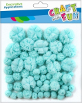 Dekoratiivsed sinised pom-poms 60tk - Craft with Fun