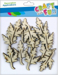 Puidust ornament isekleepuvad lehed 12tk - Craft with Fun