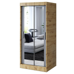 L&uuml;kandustega riidekapp 2 peeglit ja riiulid Belvedo KARL Artisan Oak Matt Anthracite 90 x 200 cm komplekt
