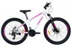 Maastikuratas 26", shimano, kerge raam 13", 140&ndash;170 cm, 21 k&auml;iku, alumiinium, vedrustus, roosa/valge, Davi Bella
