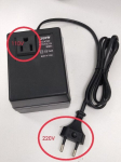 220V/110V adapter. Madalsageduse ja madalpinge muundur 220V-lt 110V-le kodumasinatele.