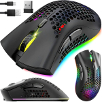 Juhtmevaba hiir Rivex P463, RGB, must