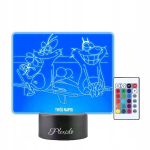 Graveeringuga 3d Led &ouml;&ouml;lamp Oggy ja prussakad Olivia